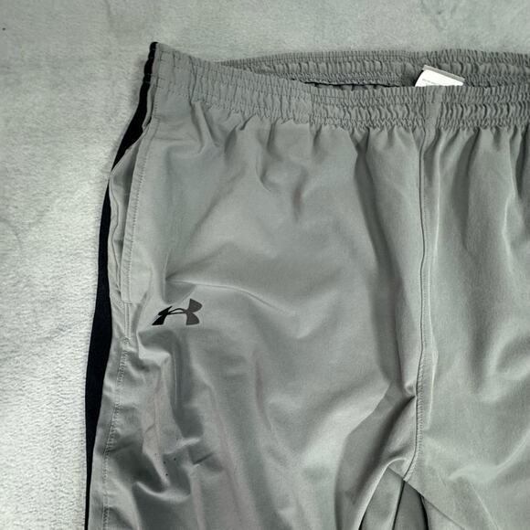 Under Armour Brawler Sweatpants Mens Gray Elastic Waist Wicking Spellout L FLAW - Picture 8 of 16